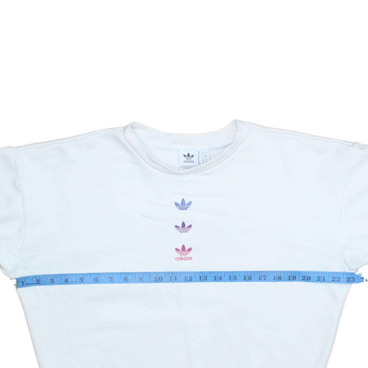 Adidas Women White Crew Neck Pullover Sweatshirt UK 4 Cotton Blend