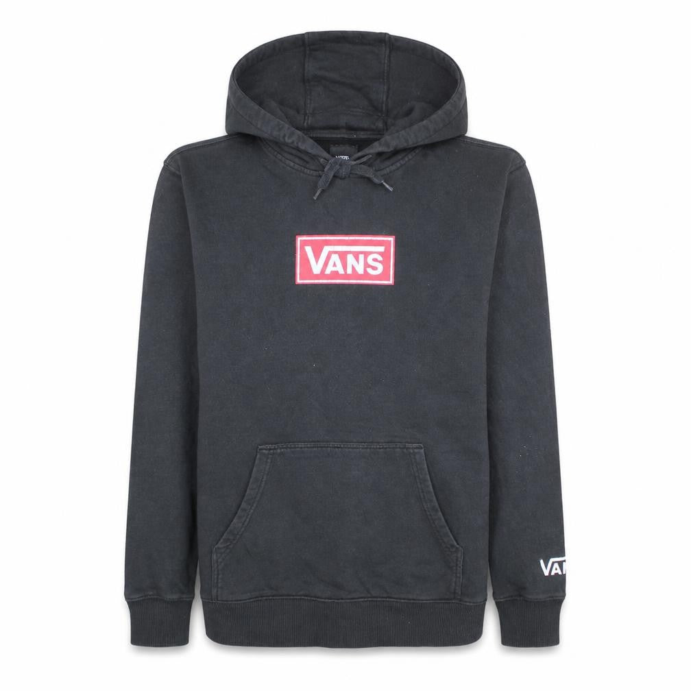 Vans Men’s Black Pullover Hoodie Small Logo Fleece Skate Sweatshirt