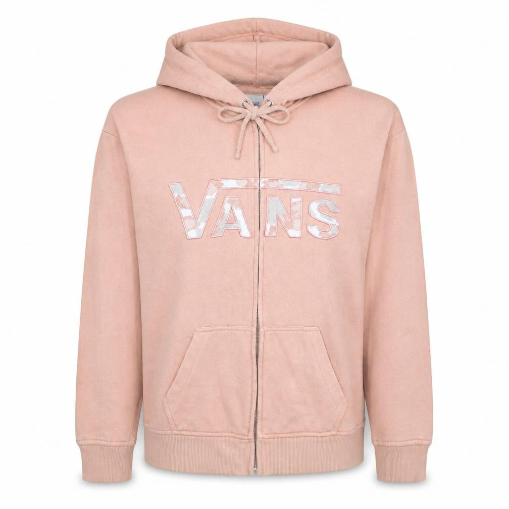 Vans Womens Pink Full Zip Hoodie XS Cotton Blend Casual Sweatshirt