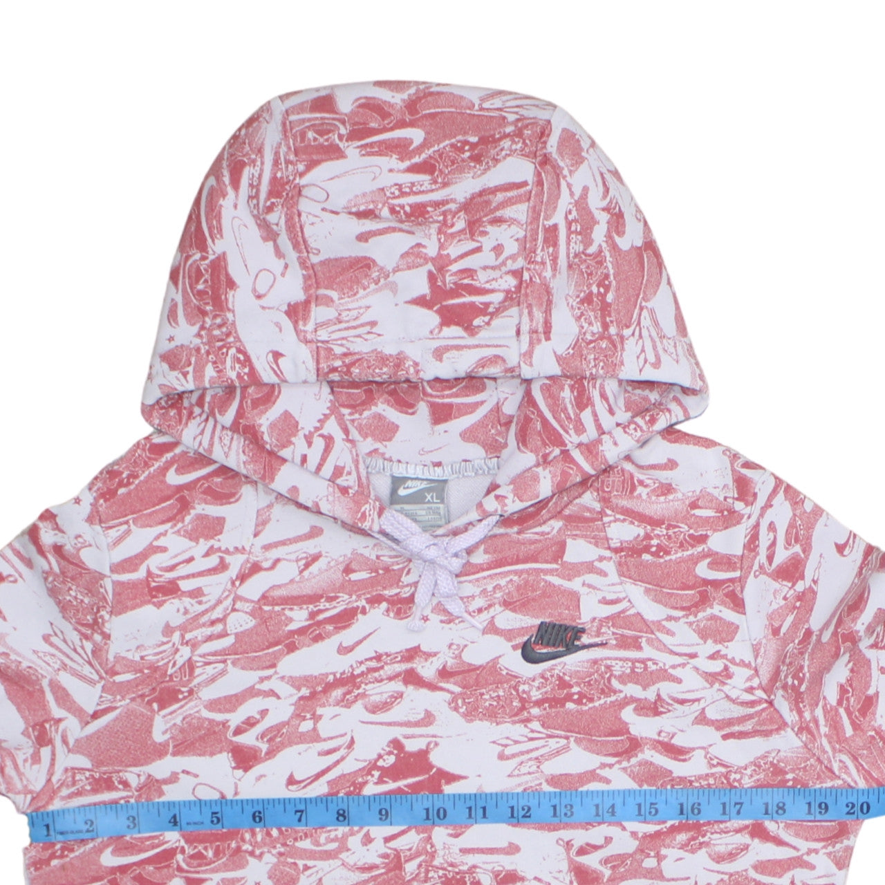 Nike Boys White Red Camouflage Pullover Hoodie XL Cotton Blend Sweatshirt
