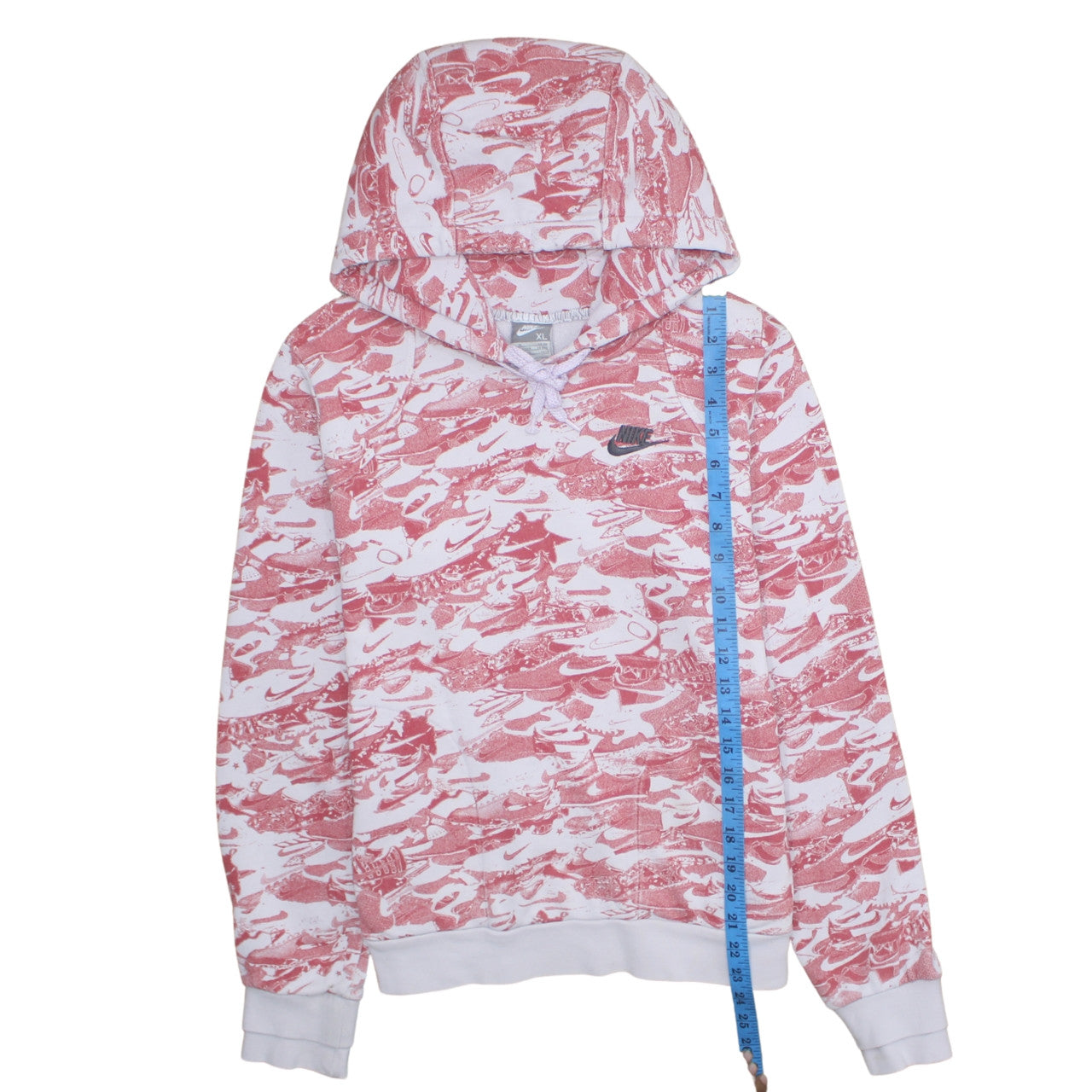 Nike Boys White Red Camouflage Pullover Hoodie XL Cotton Blend Sweatshirt