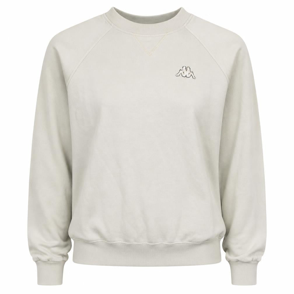 Kappa Women Beige Crew Neck Pullover Sweatshirt M Casual Cotton Blend