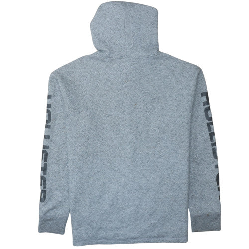 Hollister Men's Grey Pullover Hoodie L Logo Print Casual Wear