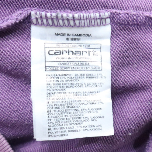 Carhartt Men’s Purple Pullover Hoodie S Embroidered Logo