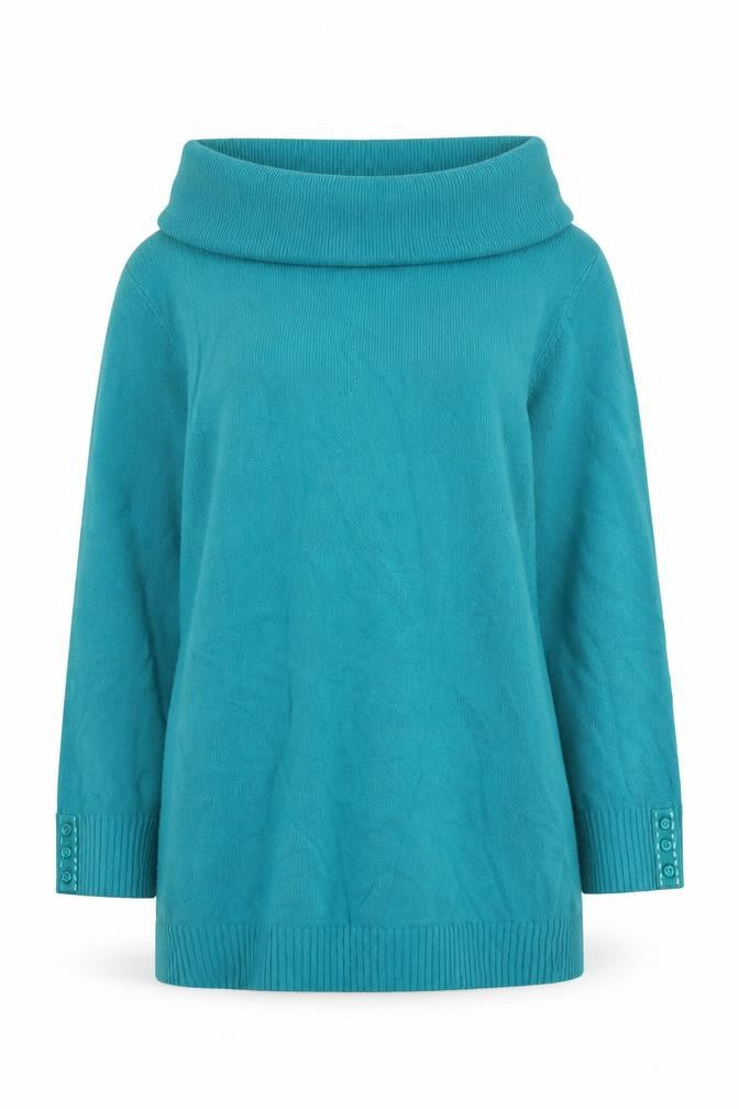 Marks and Spencer Per Una Women’s Teal Cowl Neck Long Sleeve Jumper Size 14