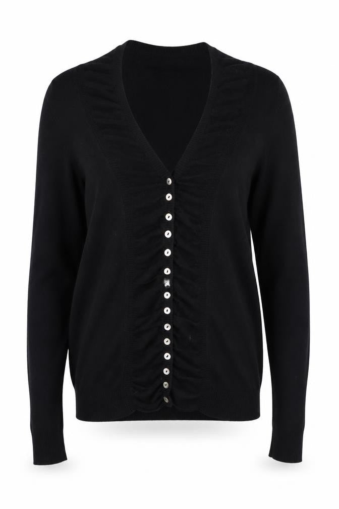 Mint Velvet Women's Black Size 10 V-Neck Buttoned Cardigan