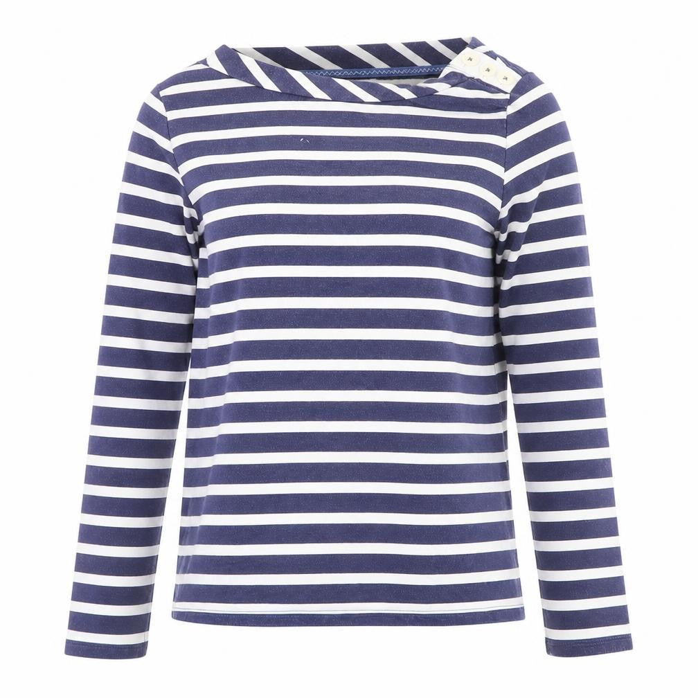 Boden Women Navy White Striped Cotton Long Sleeve Pullover UK 12
