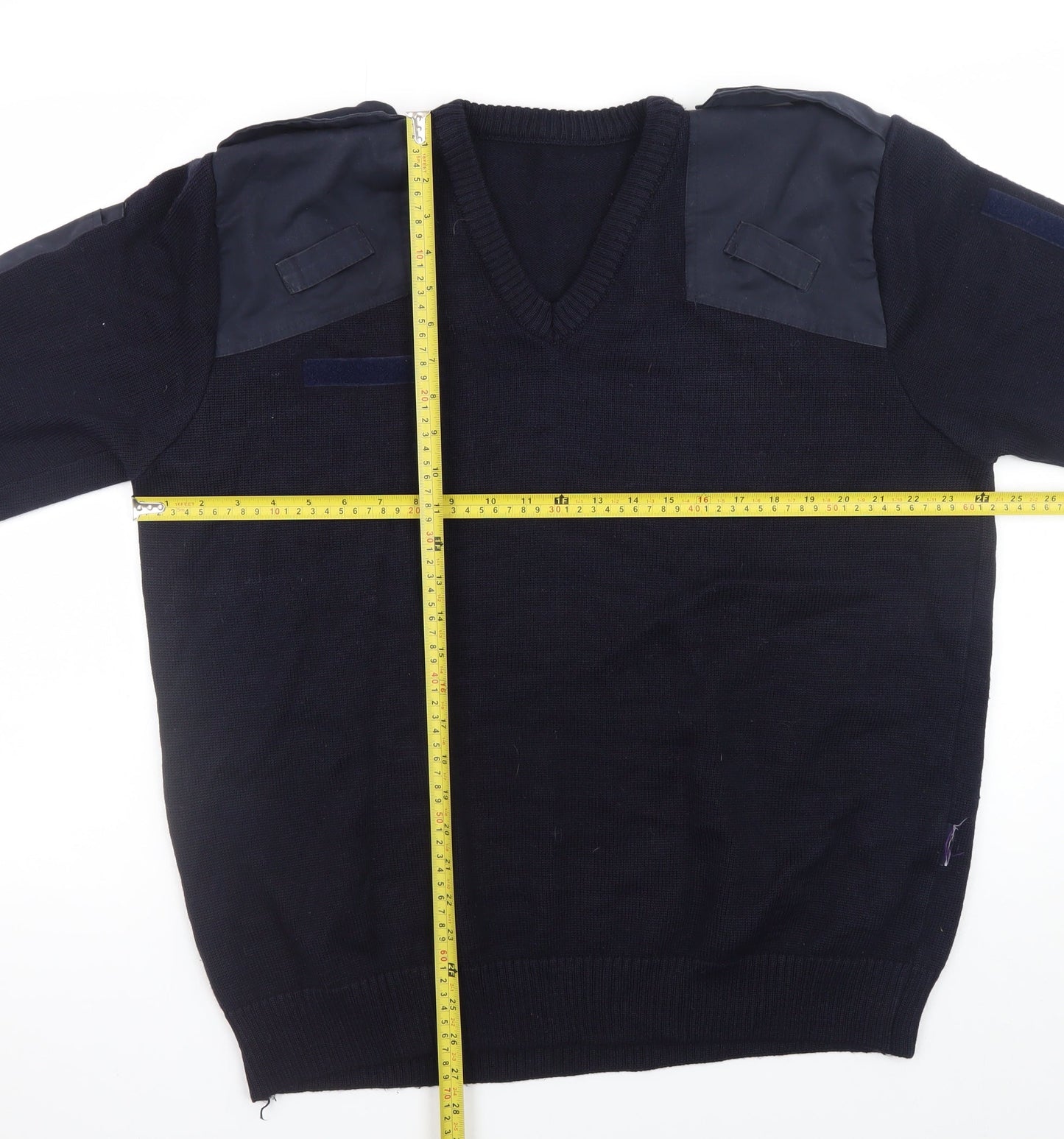 Alexandra Men's Navy Blue XL Wool Blend V-Neck Workwear Jumper
