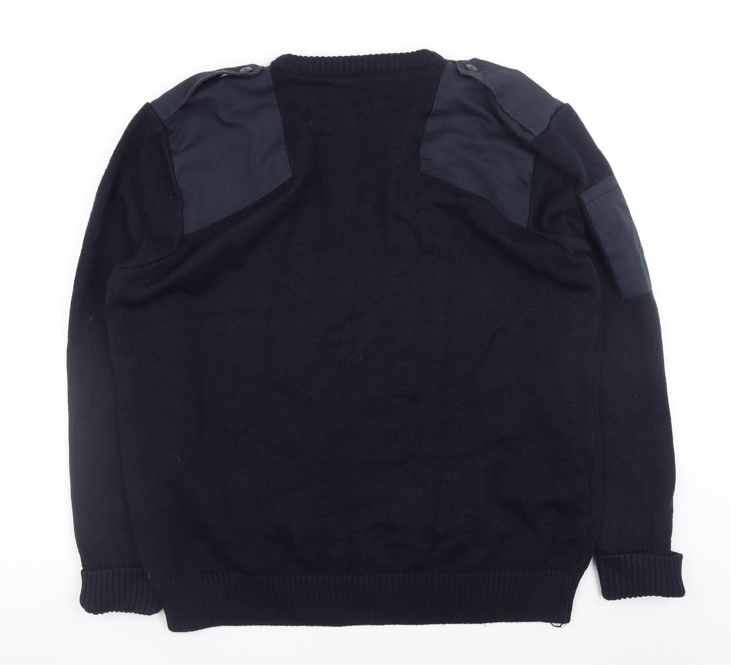 Alexandra Men's Navy Blue XL Wool Blend V-Neck Workwear Jumper