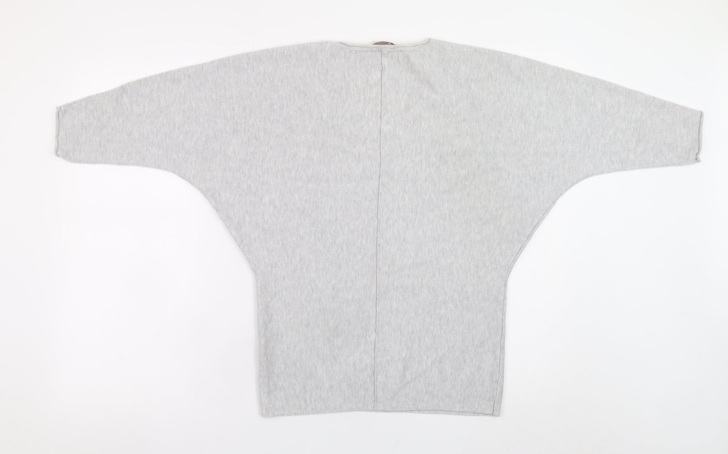 Mauvette Women’s Grey V-Neck Dolman Sleeve Pullover Jumper Size 8