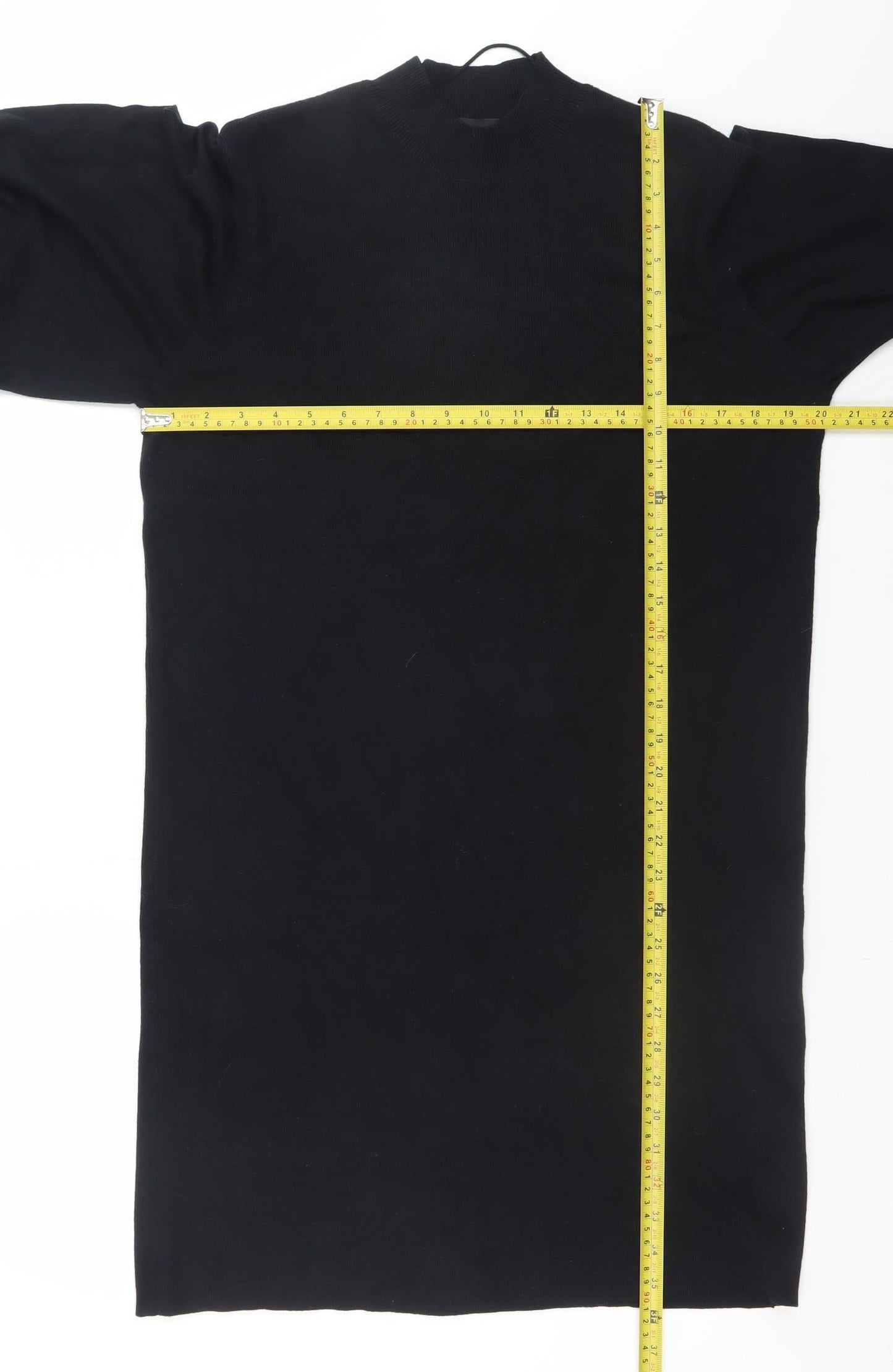Vero Moda Women Black Size 18 Knit High Neck Long Sleeve Sweater Dress