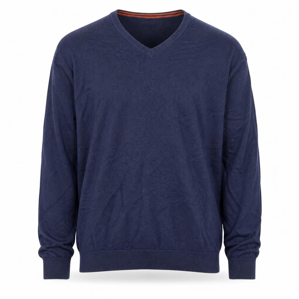 Boden Men’s Blue V-Neck Cotton Cashmere Jumper Size M