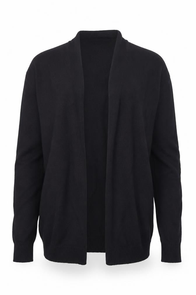 Debenhams Women Black Size 10 Open Knit Long Sleeve Cardigan