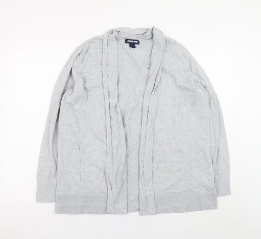 Lands' End Women’s Grey Cotton Long Sleeve Cardigan L