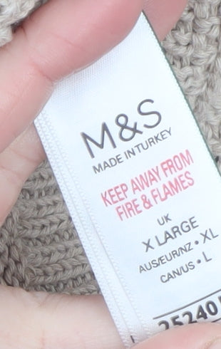 Marks and Spencer Women Beige Knit Cardigan XL Long Sleeve