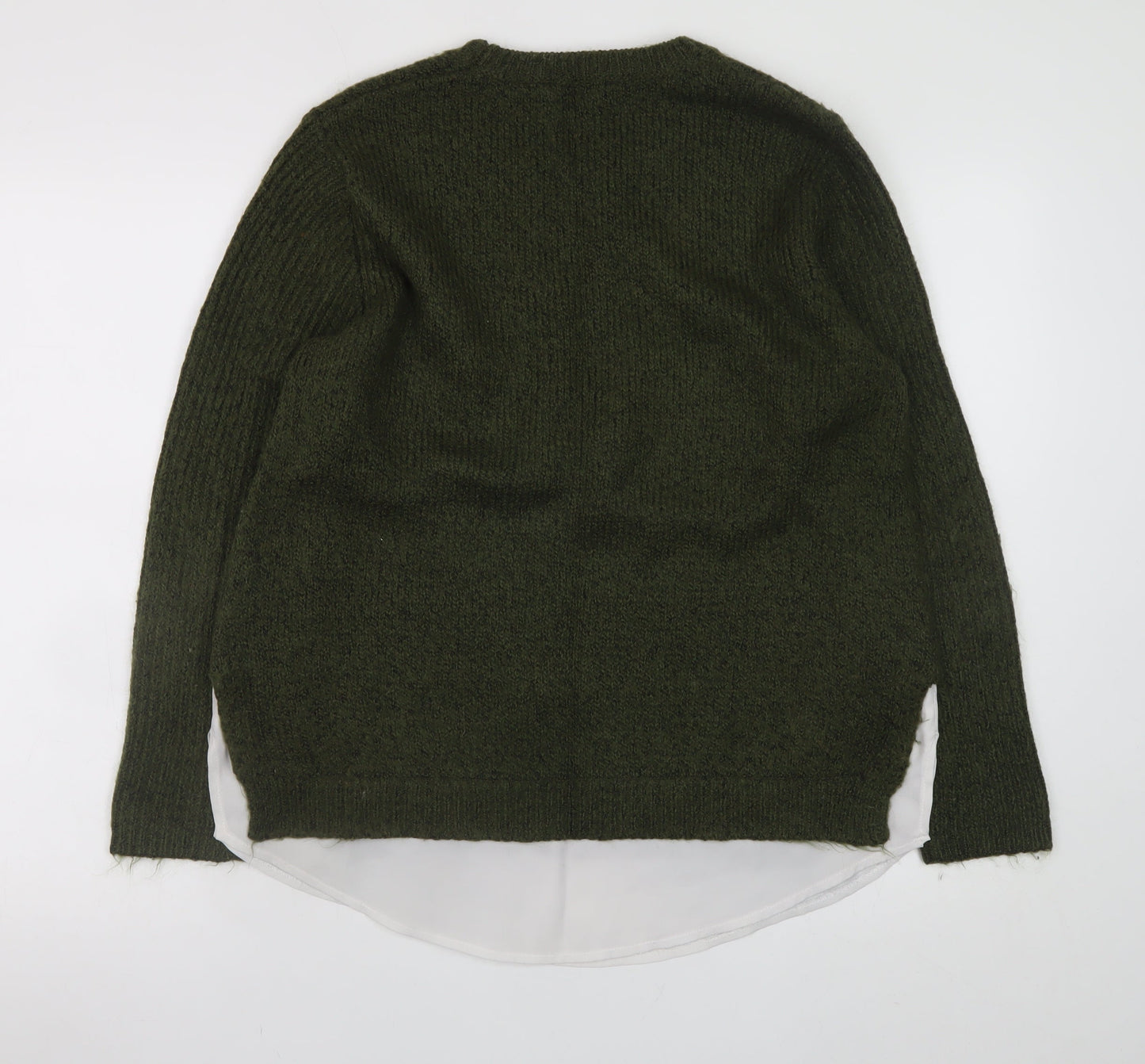 Dorothy Perkins Women's Green UK 14 Crew Neck Knit Pullover Jumper