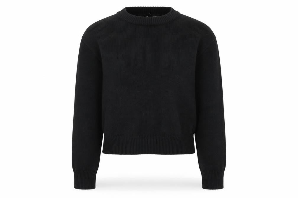 Zara Women Black Crew Neck Knit Pullover Jumper Size S
