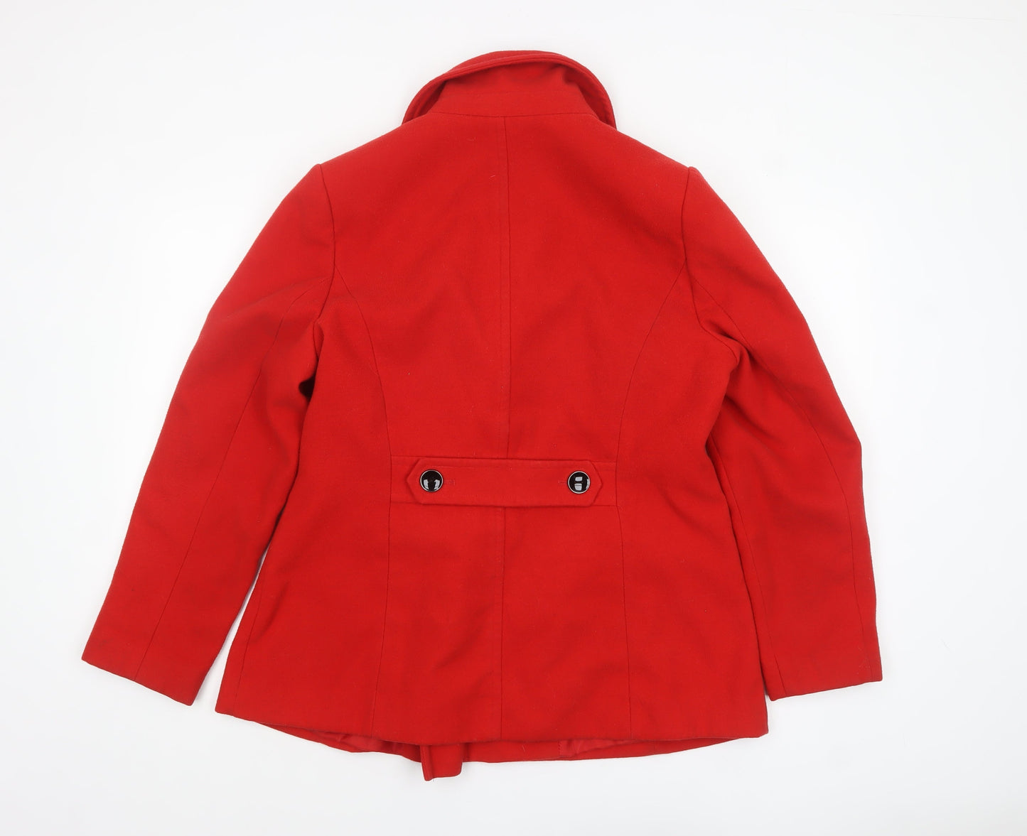 Debenhams Women's Red Pea Coat Size 16 Polyester Blend