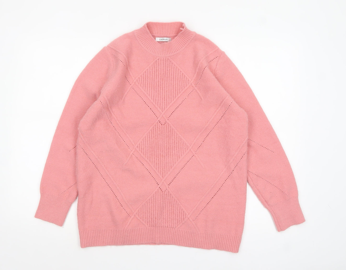 Damart Women Pink Crew Neck Long Sleeve Pullover Jumper M
