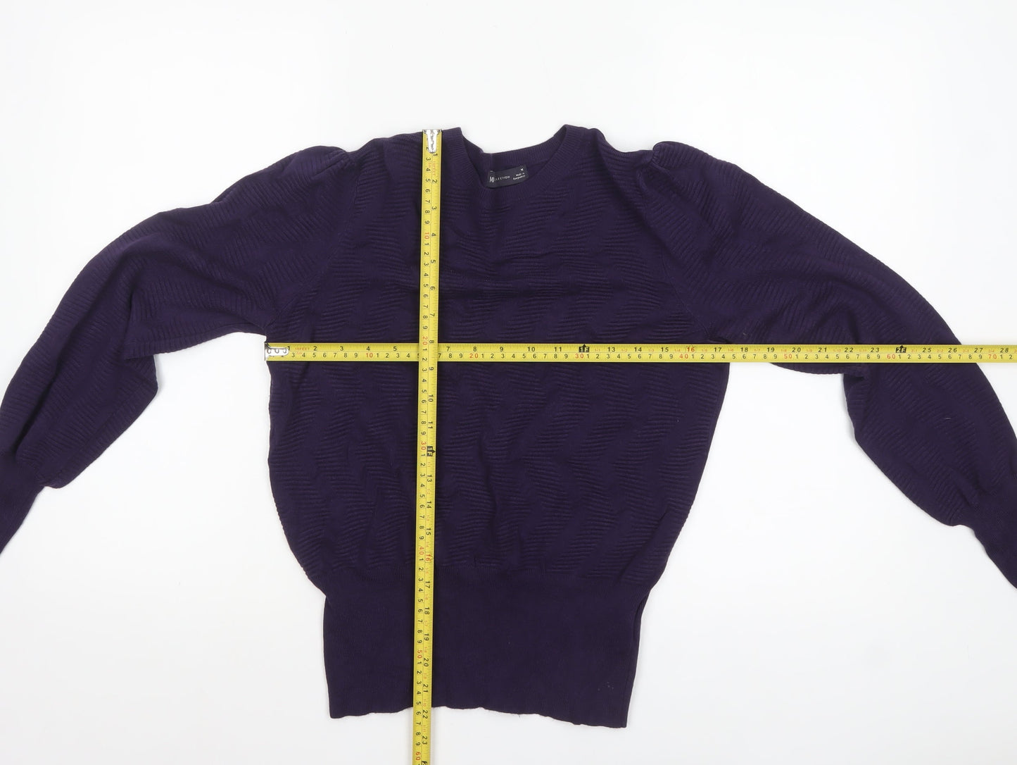Marks and Spencer Women Purple Crew Neck Knit Pullover Jumper M