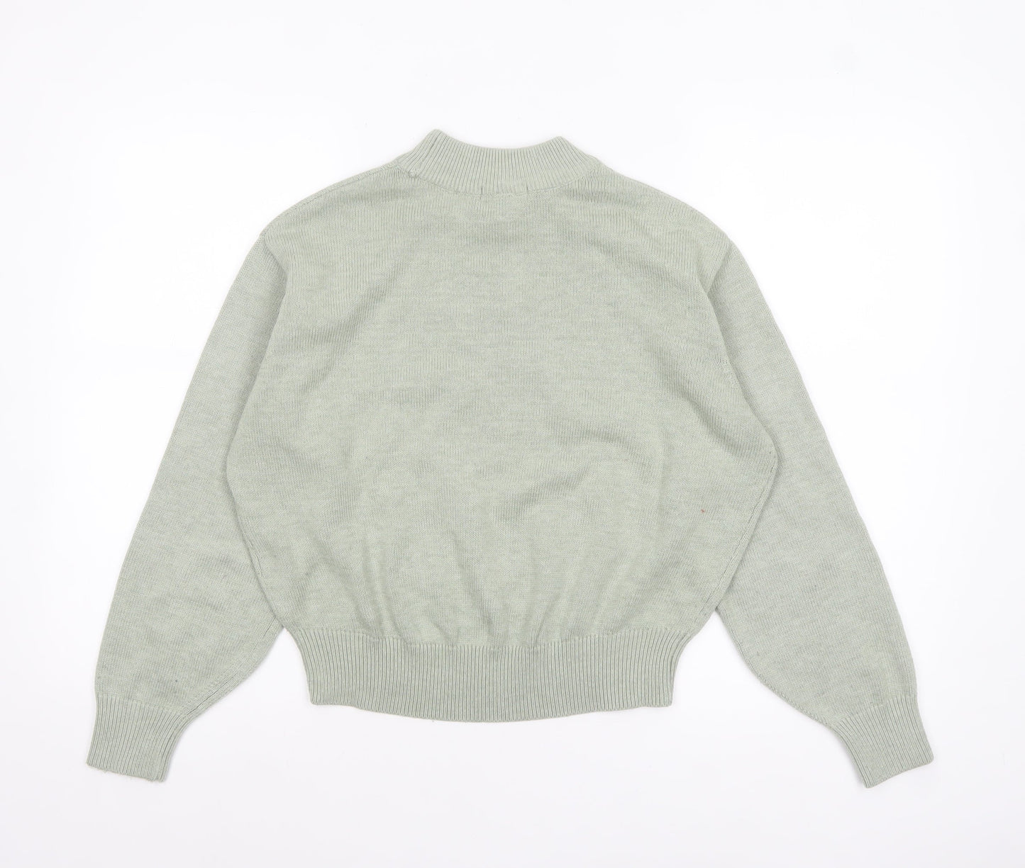 H&M Women’s Green Mock Neck Wool Blend Pullover Jumper XS