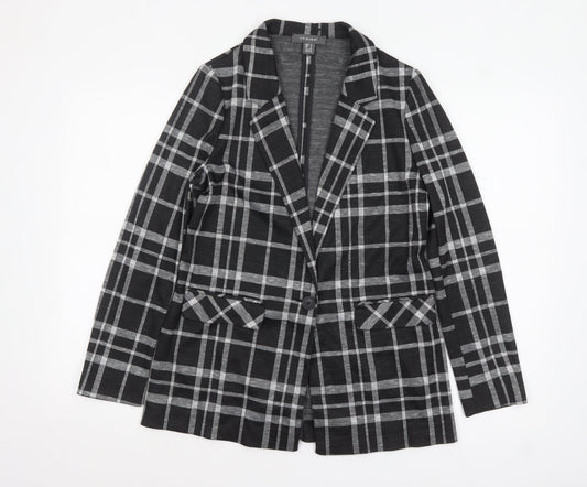 Primark Women's Black Check Single-Breasted Blazer Size 8