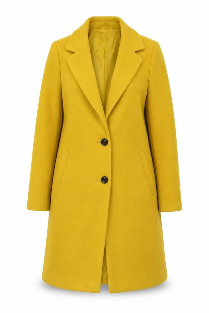 George Women's Yellow Long Overcoat Size 8 Classic Polyester