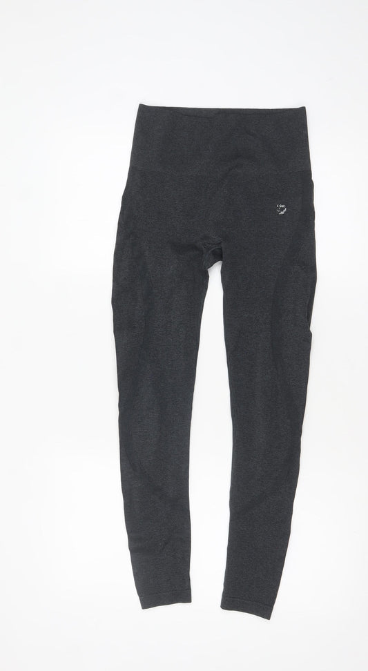 Blu Womens Black Seamless Leggings S Compression Activewear