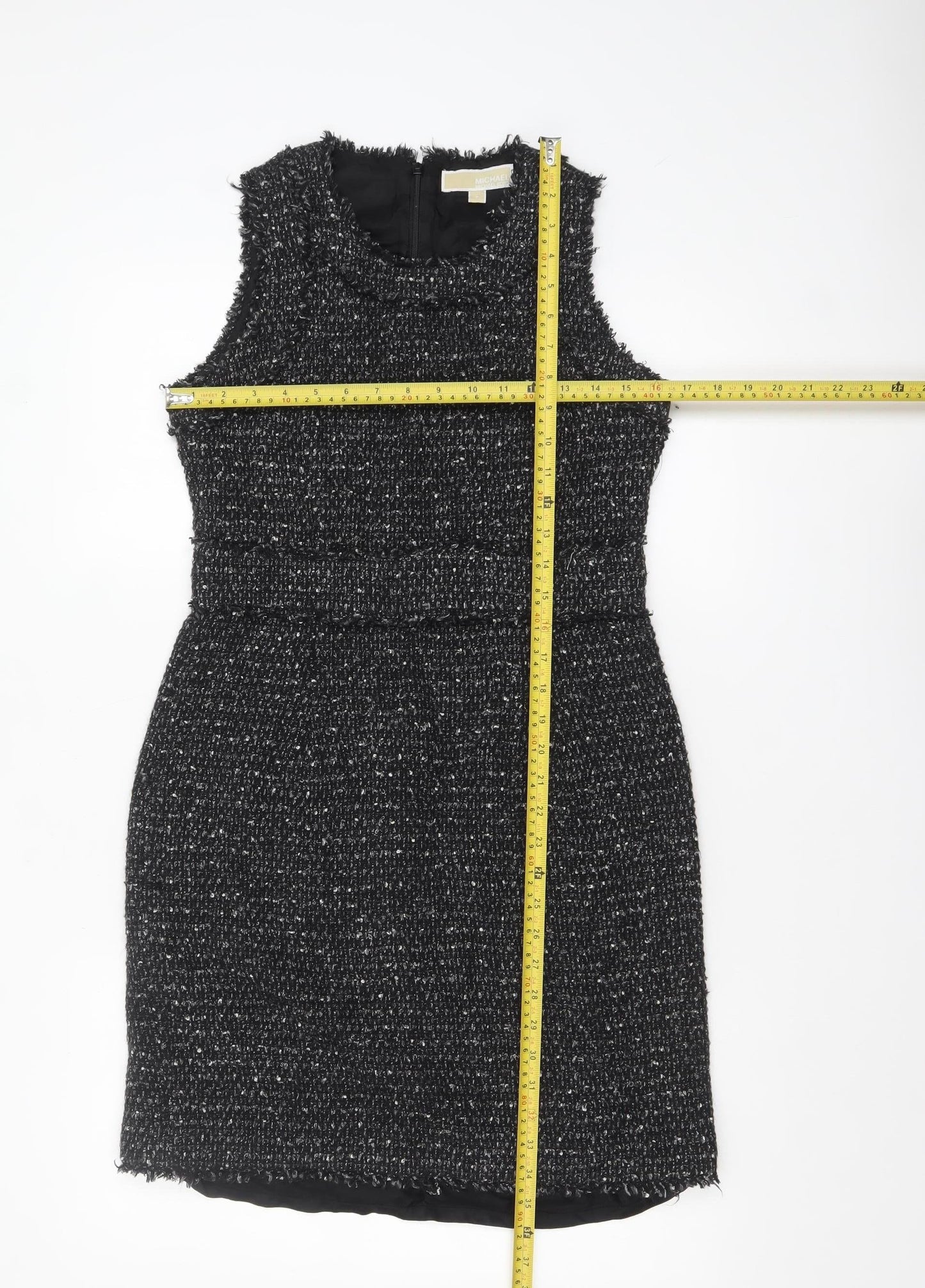 Michael Kors Women's Black Tweed Sleeveless Sheath Dress Size 10