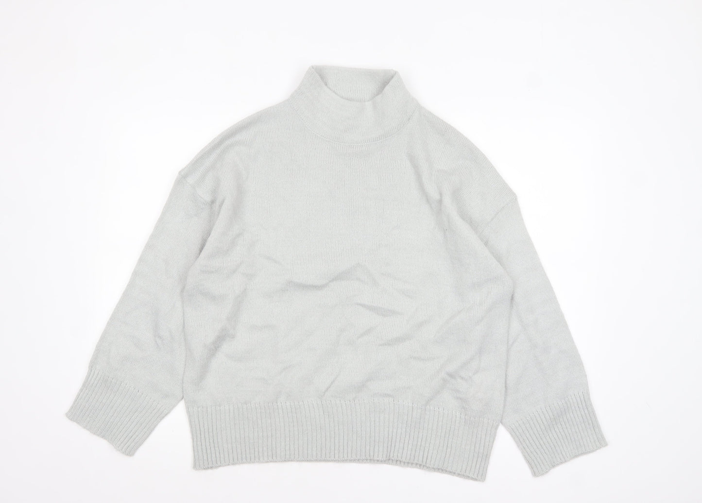 Missguided Women's Grey Mock Neck Knit Jumper UK 6