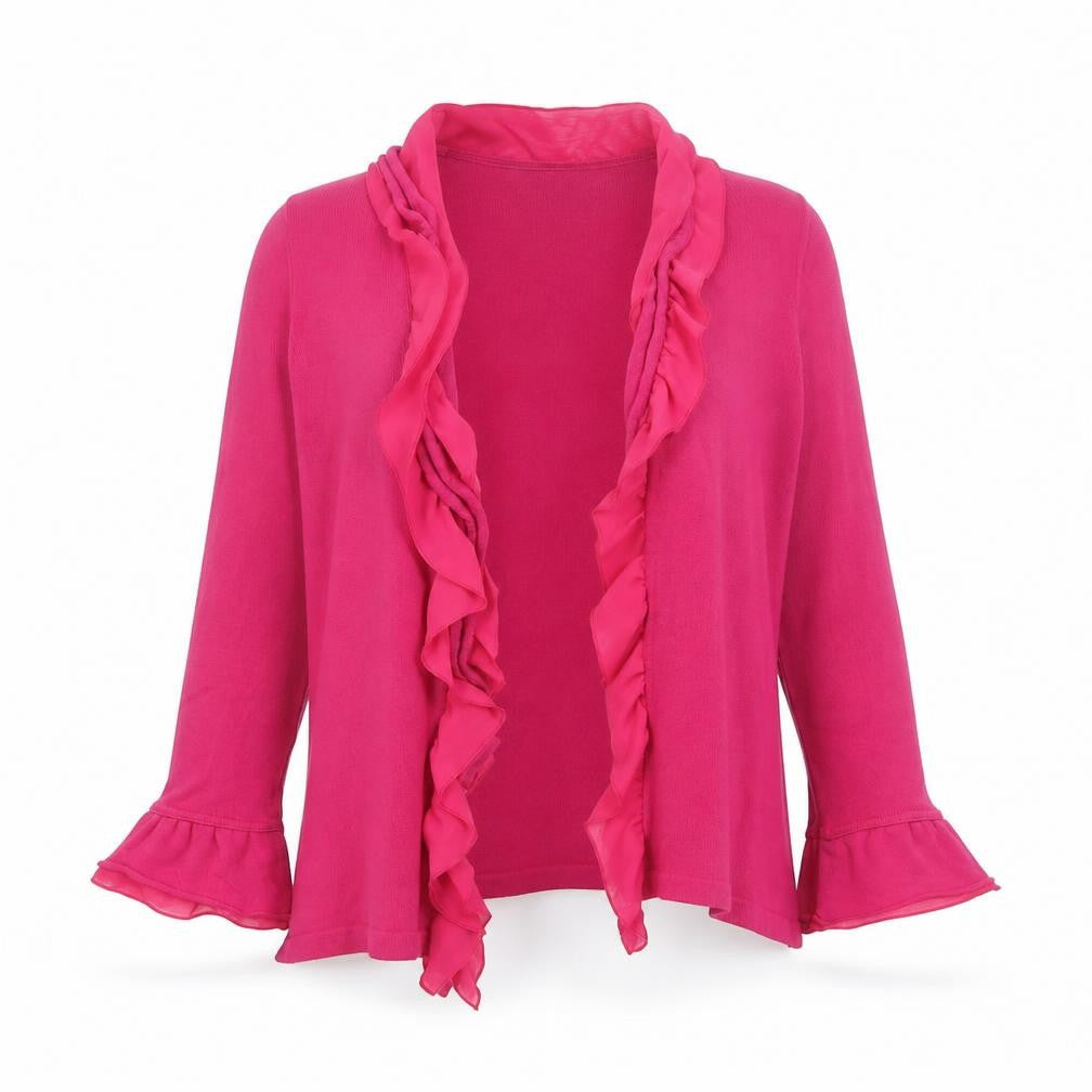 Marks and Spencer Per Una Women's Pink Ruffle Cardigan Size 12