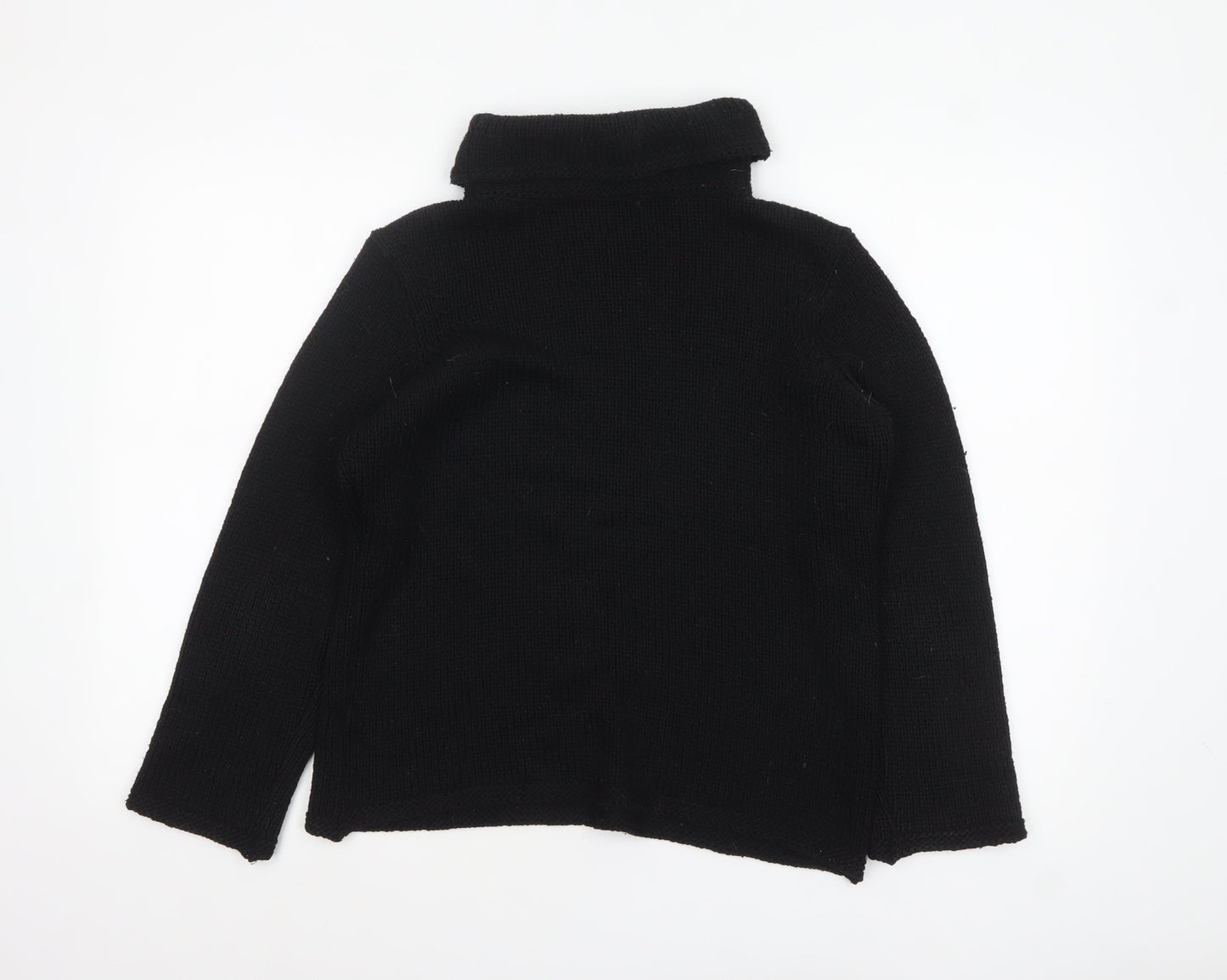 Windsmoor Women's Black Roll Neck Cable Knit Jumper Size S