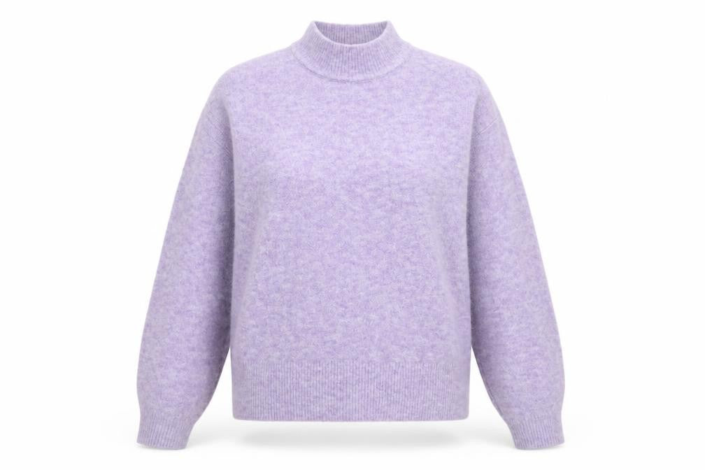 Marks and Spencer Women’s Purple Mock Neck Wool Blend Jumper XS