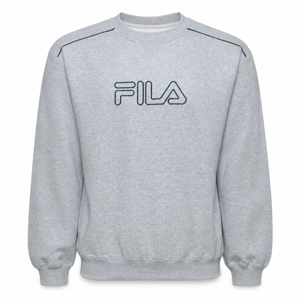 Fila Men's Grey Crew Neck Logo Pullover Sweatshirt Size L