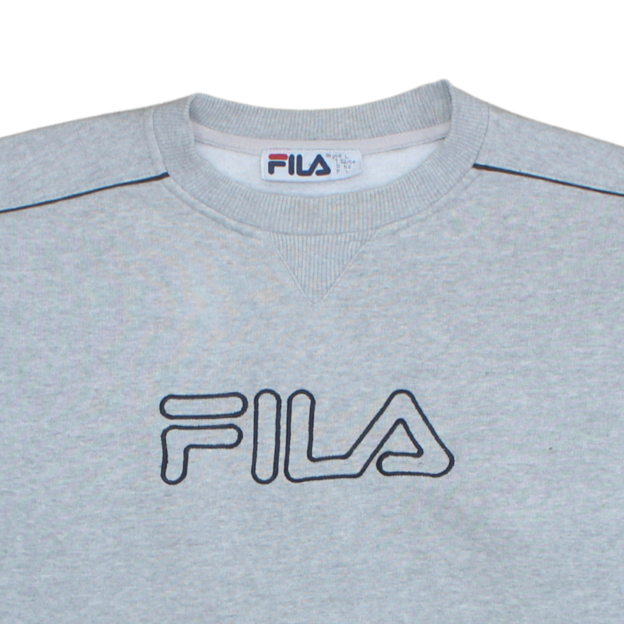 Fila Men's Grey Crew Neck Logo Pullover Sweatshirt Size L