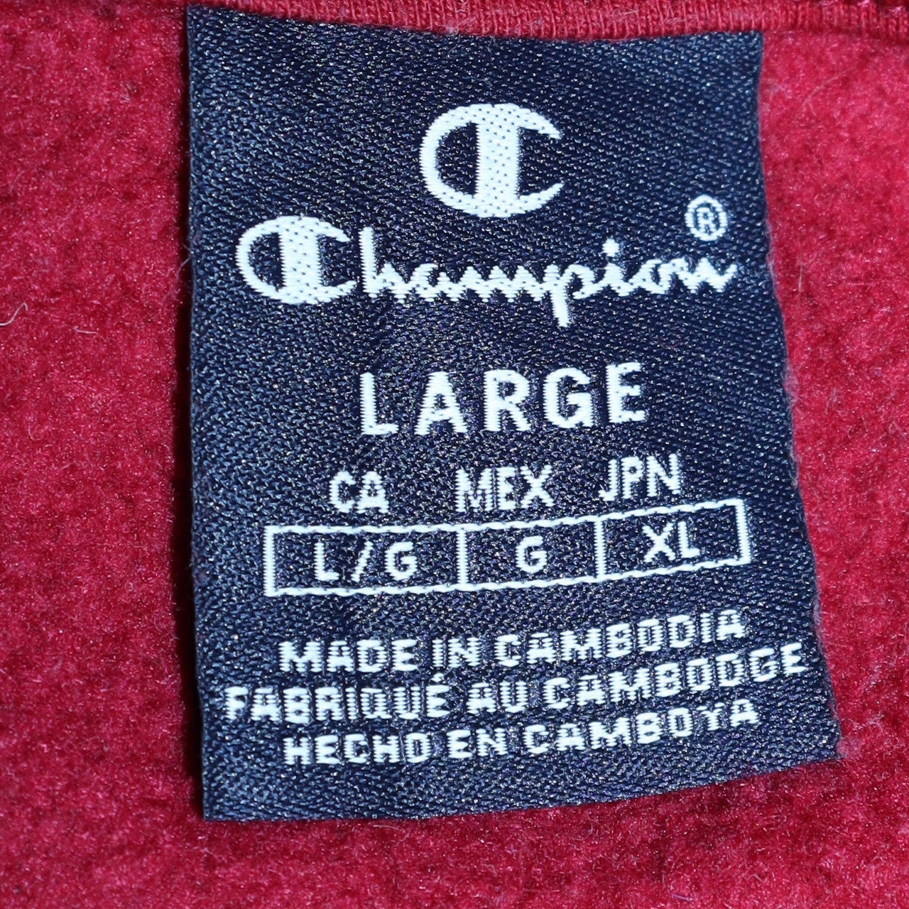 Champion Men's Red Crew Neck Pullover Sweatshirt Size L