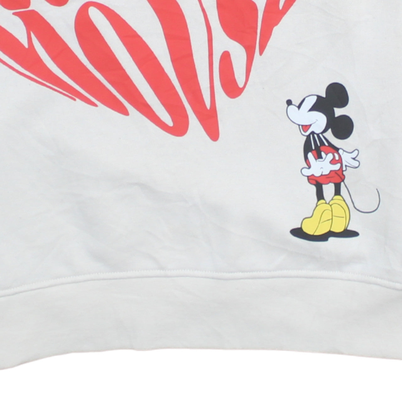 Primark Disney Women's White Mickey Mouse Pullover Sweatshirt 2XS