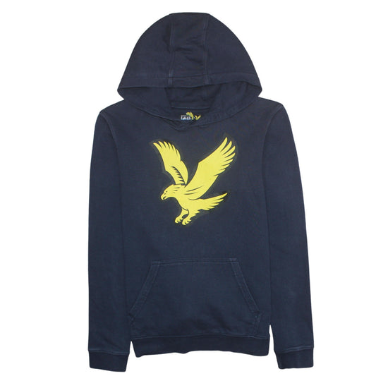 Lyle & Scott Boys Blue Pullover Hoodie 12-13 Years Cotton Logo Sweatshirt