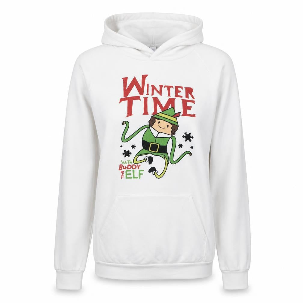 American Apparel Women White Buddy The Elf Winter Time Pullover Hoodie M