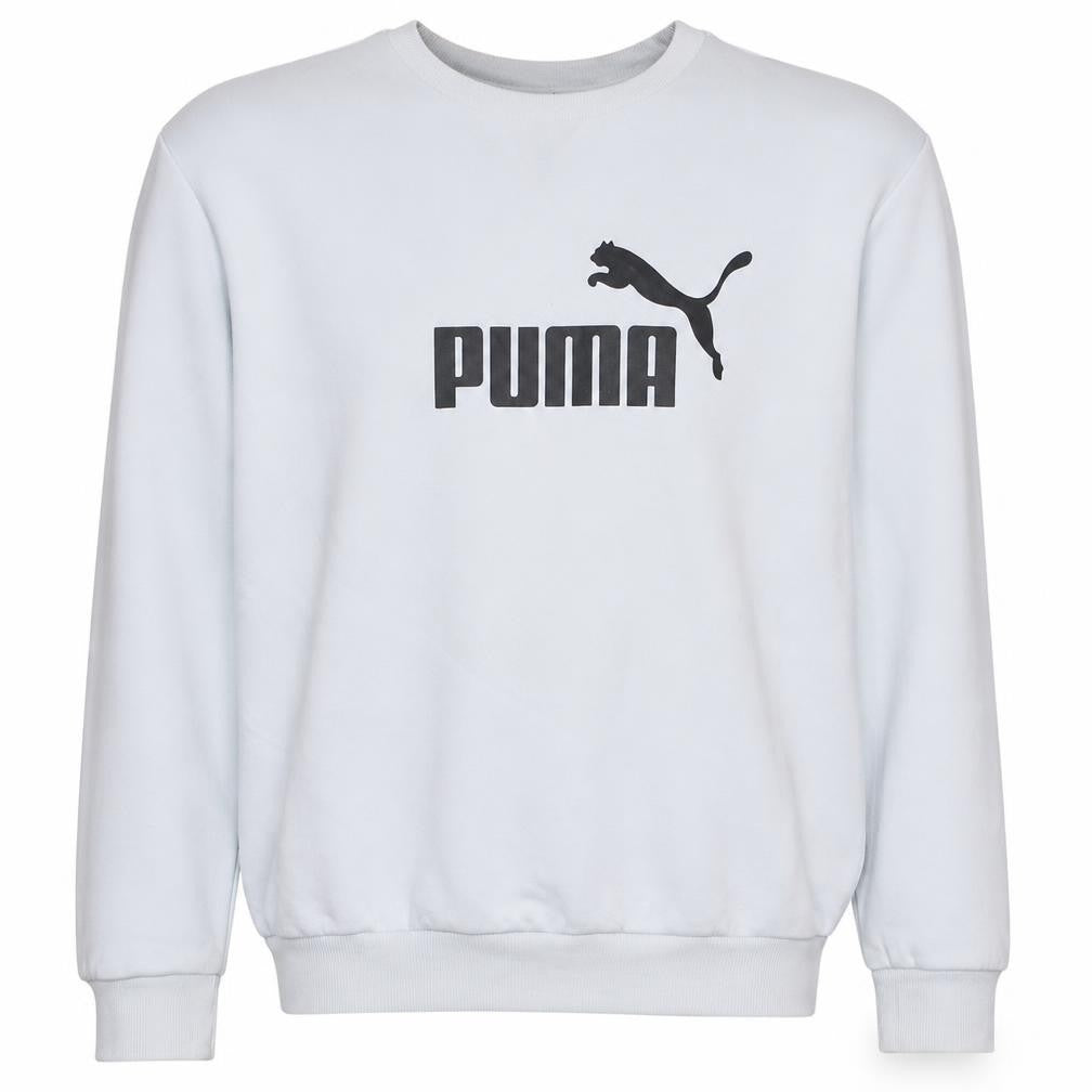 Puma Men's White Logo Pullover Sweatshirt Size M Crew Neck
