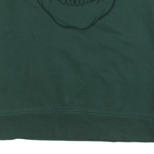 H&M Boys Green Skull Graphic Pullover Sweatshirt 16 Years