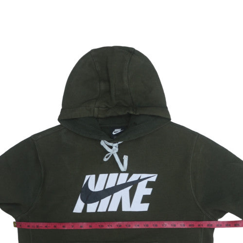 Nike Men Green Pullover Hoodie M Regular Fit Sports Logo Fleece