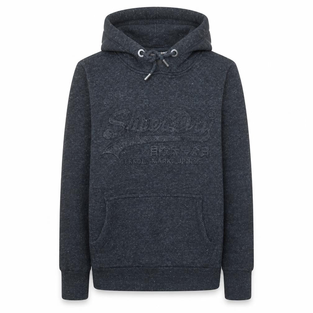 Superdry Womens Black Pullover Hoodie Size 14 Graphic Logo Hooded Sweatshirt