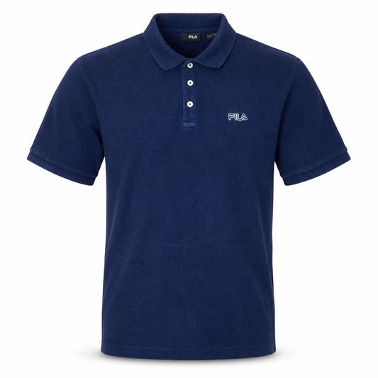 FILA Men's Blue Cotton Polo Shirt XL Classic Logo Casual