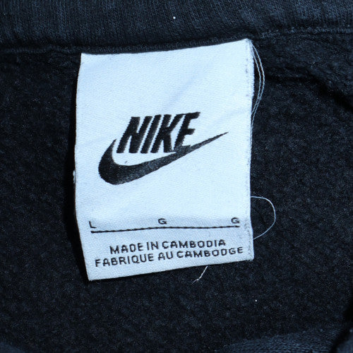 Nike Mens Black Pullover Hoodie Large Fleece Cotton Blend