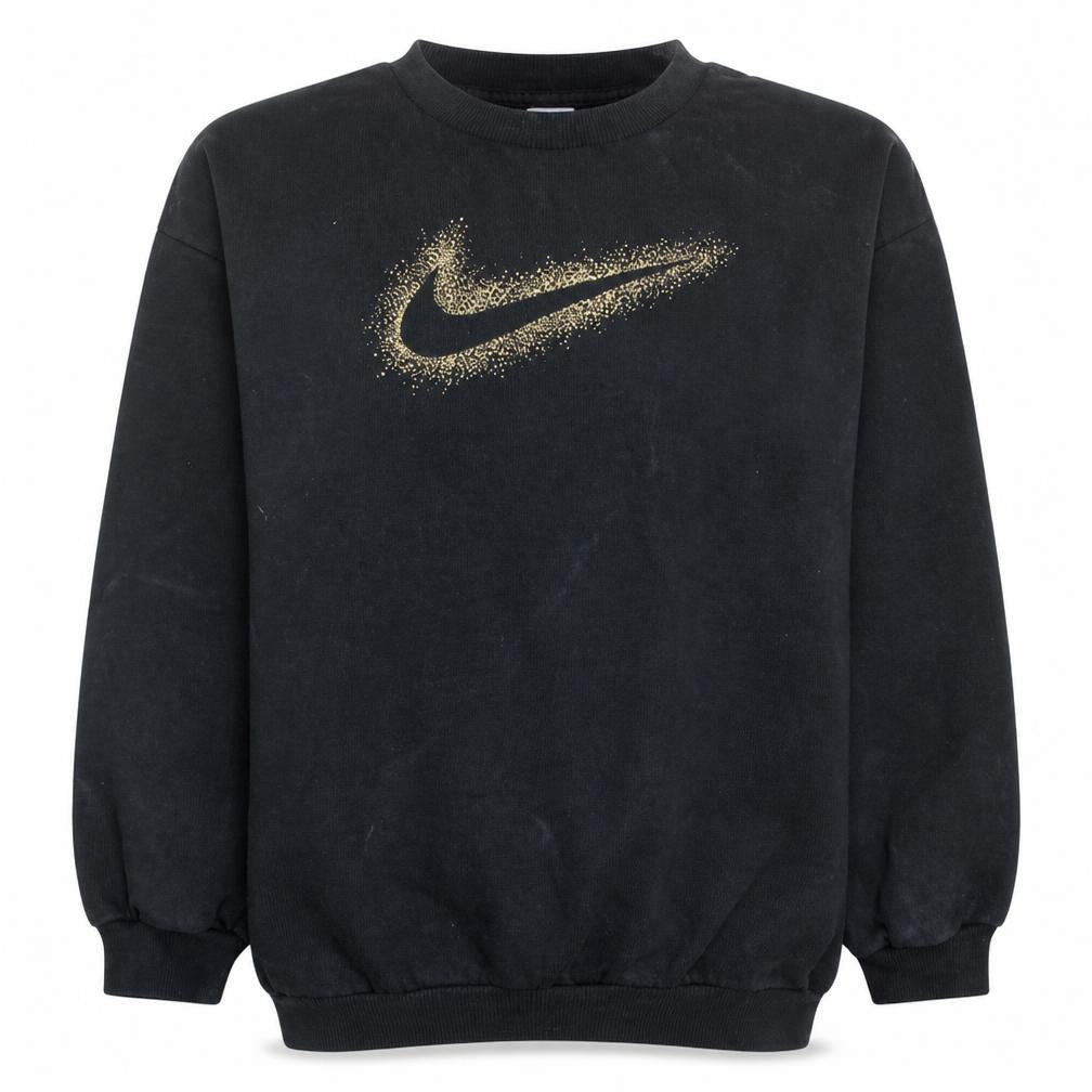 Nike Girls Black Gold Logo XL Sweatshirt Crew Neck Pullover