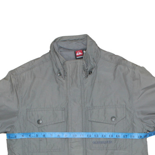 Quiksilver Womens Grey Military Jacket Size 14 Lined Mid-Length