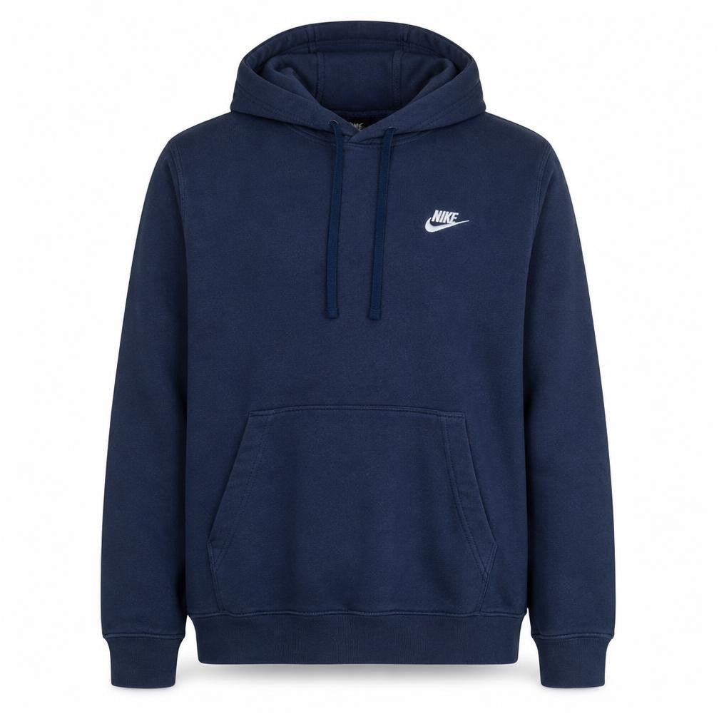 Nike Mens Navy Blue Pullover Hoodie Small Cotton Blend Fleece