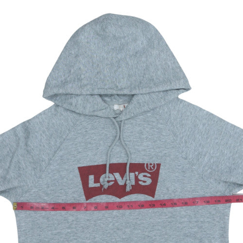 Levi's Men's Grey Pullover Hoodie Medium Logo Fleece Sweatshirt