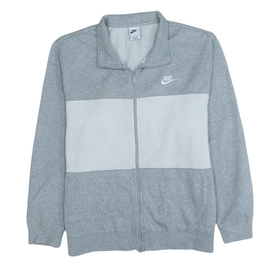 Nike Men's Grey Track Jacket L Full Zip Colourblock Fleece